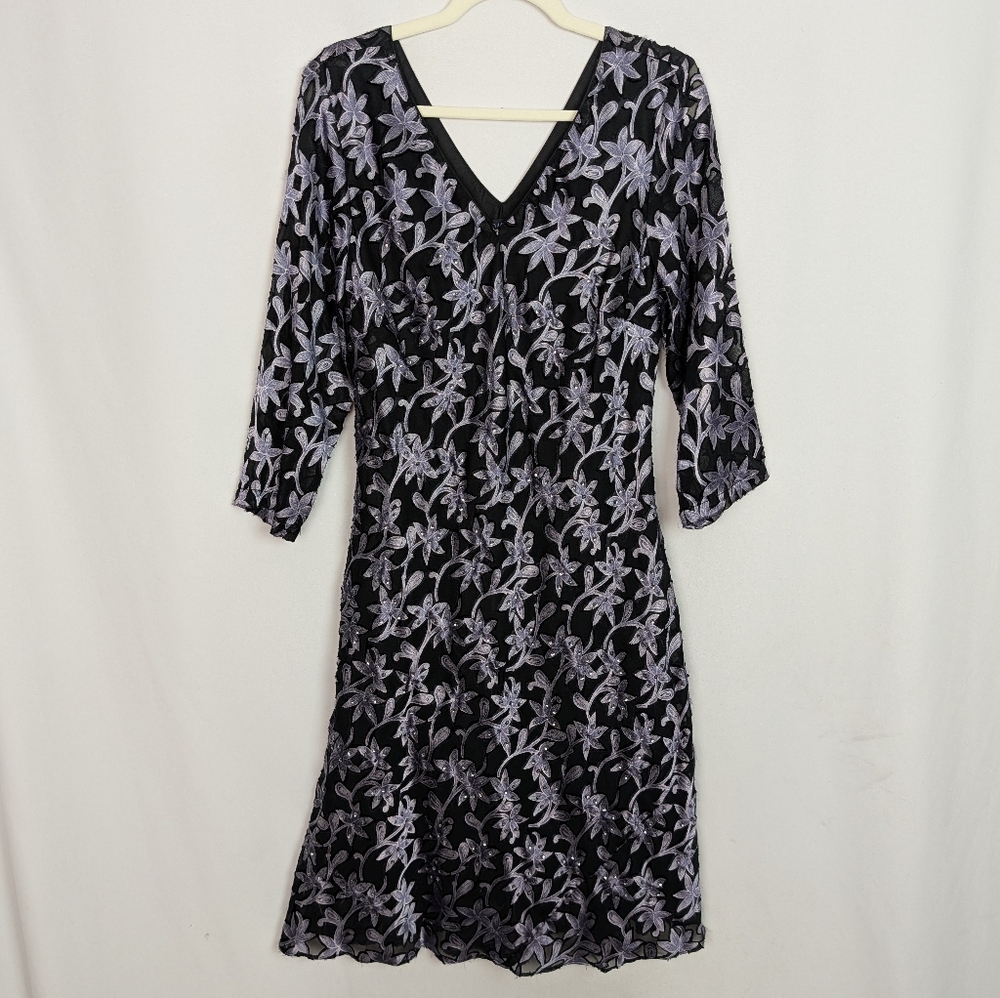 90s Y2K Eva Blue Floral Embellished Midi Dress